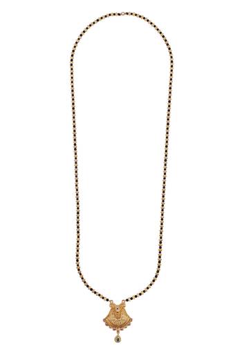 Traditional oval and paisley design gold plated mangalsutra for women