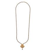 Traditional oval and paisley design gold plated mangalsutra for women