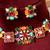 Gold plated multicolor kundan necklace set