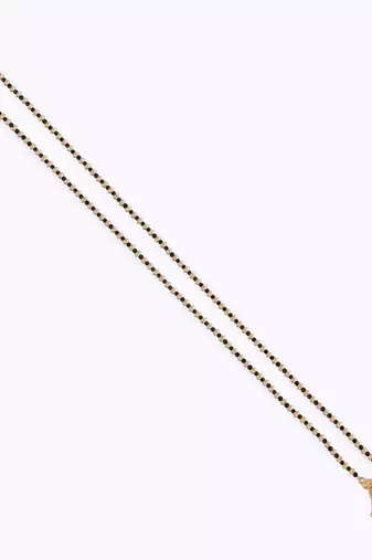Traditional oval and paisley design gold plated mangalsutra for women