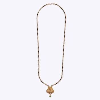 Traditional oval and paisley design gold plated mangalsutra for women 3
