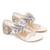 Cream embroidered Kolhapuri block heels
