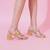 Gold embroidered block Kolhapuri heels
