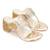 Gold embroidered block Kolhapuri heels