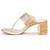 Gold embroidered block Kolhapuri heels