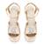 Gold embroidered block high heels