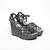 Black solid wedges shoes