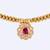 Traditional round shape golden balls pink stone gold plated choker necklace set for women