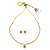 Traditional round shape golden balls green stone gold plated choker necklace set for women
