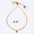 Traditional round shape golden balls green stone gold plated choker necklace set for women