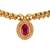 Traditional round shape golden balls pink stone gold plated choker necklace set for women