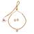 Traditional oval shape golden balls white stone gold plated necklace set for women