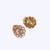 Traditional oval shape golden balls white stone gold plated necklace set for women