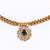 Traditional round shape golden balls green stone gold plated choker necklace set for women