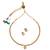 Traditional oval shape golden balls white stone gold plated choker necklace set for women