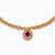 Traditional round shape golden balls pink stone gold plated choker necklace for women