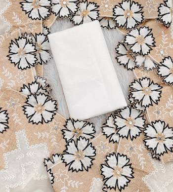 Black Color With Intricate Multithread Embroidery And Floral Butta White Organza Saree 4