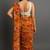 mustard color printed chiffon saree without blouse 