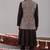 Black georgette embroidered anarkalijacket set for mens