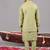 Ghreen georgette embroidered linen kurta jacket set for mens
