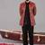 Maroon georgette embroidered jodhpuri set for mens