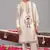 Cream georgette embroidered kurta set for mens
