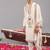 Cream georgette embroidered kurta set for mens