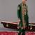 Bottle green georgette embroidered kurta set for mens