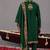 Bottle green georgette embroidered kurta set for mens