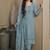 Ivory blue semi stitched wedding suits