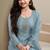 Ivory blue semi stitched wedding suits