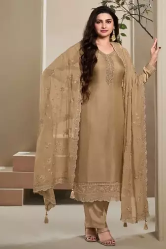 Beige semi stitched wedding suits