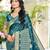 Sangam prints turquoise assam silk woven work traditional saree