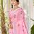 Sangam prints light pink linen woven work traditional saree