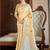 Sangam prints mustard linen woven work traditional saree