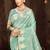 Sangam prints sea green munga kota woven work traditional saree