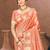 Sangam prints peach munga kota woven work traditional saree