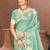 Sangam prints sea green munga kota woven work traditional saree
