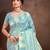 Sangam prints sky blue munga kota woven work traditional saree
