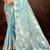 Sangam prints sky blue munga kota woven work traditional saree
