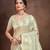 Sangam prints grey munga kota woven work traditional saree
