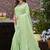 Sangam prints green linen woven work traditional saree