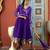 Purple embroidered georgette stitched a line trouser kurta dupatta readymade suits
