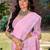 Sangam prints dark pink linen woven work traditional saree