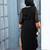 Black embroidered georgette stitched straight cut trouser kurta dupatta readymade suits