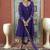 Purple embroidered georgette stitched a line trouser kurta dupatta readymade suits