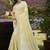 Sangam prints yellow linen woven work traditional saree