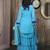 Blue embroidered georgette stitched straight cut trouser kurta dupatta readymade suits