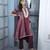 Maroon embroidered silk stitched a line trouser kurta dupatta readymade suits