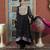 Black embroidered georgette stitched asymmetrical trouser kurta dupatta readymade suits
